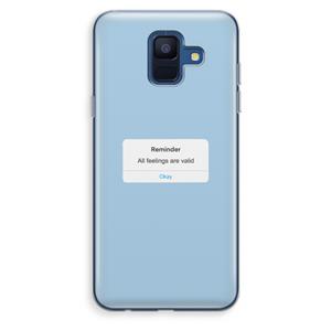 CaseCompany Reminder: Samsung Galaxy A6 (2018) Transparant Hoesje