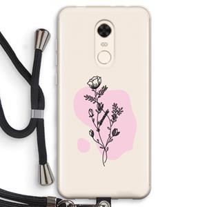 CaseCompany Roses are red: Xiaomi Redmi 5 Transparant Hoesje met koord