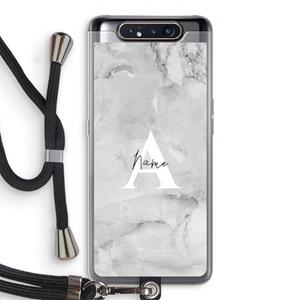 CaseCompany Ivory Marble: Samsung Galaxy A80 Transparant Hoesje met koord