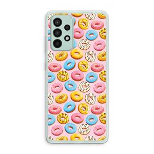 CaseCompany Pink donuts: Samsung Galaxy A52s 5G Transparant Hoesje