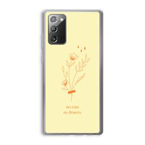 CaseCompany No rain no flowers: Samsung Galaxy Note 20 / Note 20 5G Transparant Hoesje