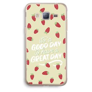 CaseCompany Don't forget to have a great day: Samsung Galaxy J3 (2016) Transparant Hoesje