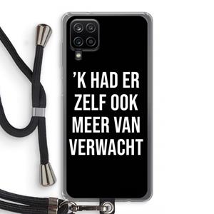 CaseCompany Meer verwacht - Zwart: Samsung Galaxy A12 Transparant Hoesje met koord