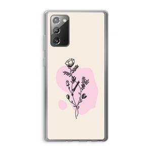 CaseCompany Roses are red: Samsung Galaxy Note 20 / Note 20 5G Transparant Hoesje