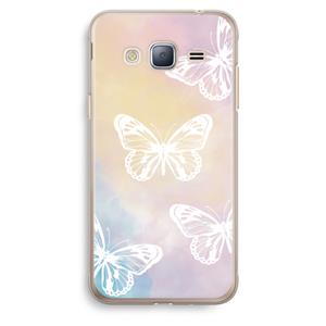 CaseCompany White butterfly: Samsung Galaxy J3 (2016) Transparant Hoesje