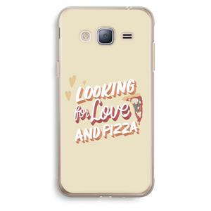 CaseCompany Pizza is the answer: Samsung Galaxy J3 (2016) Transparant Hoesje
