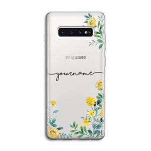 CaseCompany Gele bloemen: Samsung Galaxy S10 4G Transparant Hoesje
