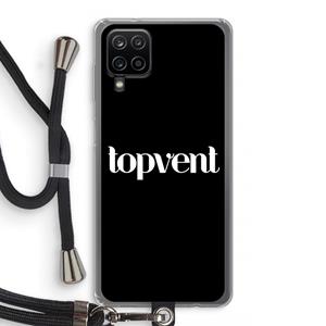 CaseCompany Topvent Zwart: Samsung Galaxy A12 Transparant Hoesje met koord