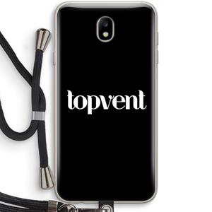 CaseCompany Topvent Zwart: Samsung Galaxy J7 (2017) Transparant Hoesje met koord