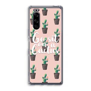 CaseCompany Cactus quote: Sony Xperia 5 Transparant Hoesje