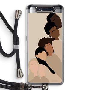 CaseCompany Sweet creatures: Samsung Galaxy A80 Transparant Hoesje met koord