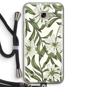 CaseCompany Wit bloemenpatroon: Samsung Galaxy A5 (2017) Transparant Hoesje met koord