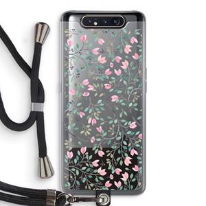 CaseCompany Sierlijke bloemen: Samsung Galaxy A80 Transparant Hoesje met koord