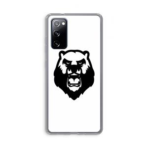 CaseCompany Angry Bear (white): Samsung Galaxy S20 FE / S20 FE 5G Transparant Hoesje