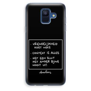 CaseCompany Mijn Motto's: Samsung Galaxy A6 (2018) Transparant Hoesje