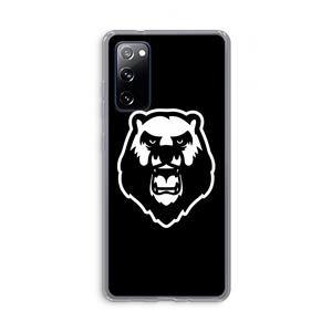 CaseCompany Angry Bear (black): Samsung Galaxy S20 FE / S20 FE 5G Transparant Hoesje