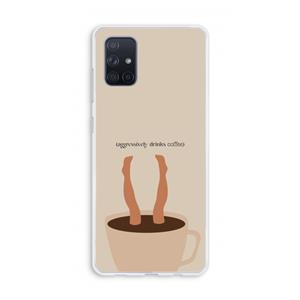 CaseCompany Aggressively drinks coffee: Galaxy A71 Transparant Hoesje