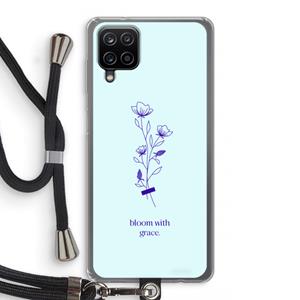 CaseCompany Bloom with grace: Samsung Galaxy A12 Transparant Hoesje met koord
