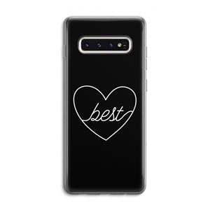CaseCompany Best heart black: Samsung Galaxy S10 4G Transparant Hoesje