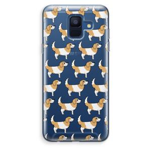 CaseCompany Doggy: Samsung Galaxy A6 (2018) Transparant Hoesje
