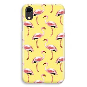 CaseCompany Flamingo's geel: iPhone XR Volledig Geprint Hoesje
