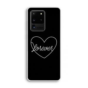 CaseCompany Forever heart black: Samsung Galaxy S20 Ultra Transparant Hoesje
