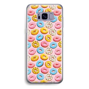 CaseCompany Pink donuts: Samsung Galaxy S8 Plus Transparant Hoesje