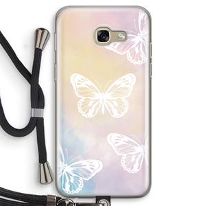 CaseCompany White butterfly: Samsung Galaxy A5 (2017) Transparant Hoesje met koord