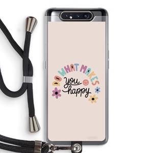 CaseCompany Happy days: Samsung Galaxy A80 Transparant Hoesje met koord