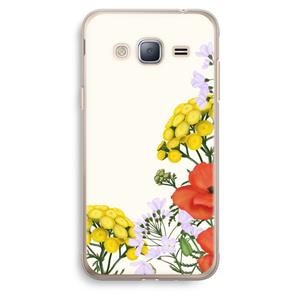 CaseCompany Wilde bloemen: Samsung Galaxy J3 (2016) Transparant Hoesje
