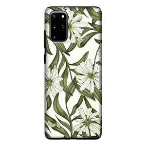 CaseCompany Wit bloemenpatroon: Samsung Galaxy S20 Plus Tough Case