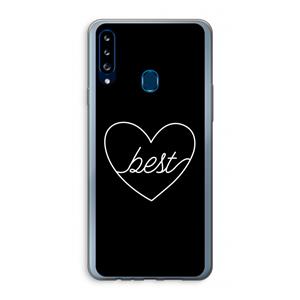 CaseCompany Best heart black: Samsung Galaxy A20s Transparant Hoesje