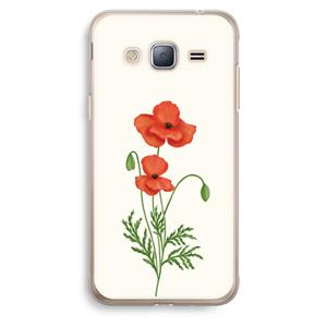 CaseCompany Red poppy: Samsung Galaxy J3 (2016) Transparant Hoesje