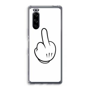 CaseCompany Middle finger white: Sony Xperia 5 Transparant Hoesje