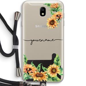 CaseCompany Zonnebloemen: Samsung Galaxy J7 (2017) Transparant Hoesje met koord