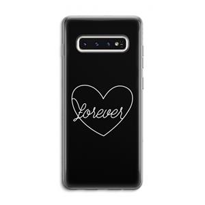 CaseCompany Forever heart black: Samsung Galaxy S10 4G Transparant Hoesje