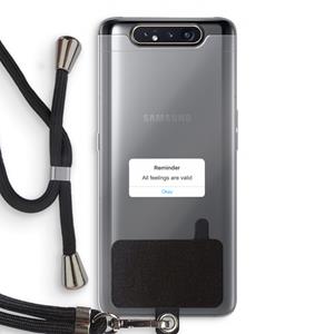 CaseCompany Reminder: Samsung Galaxy A80 Transparant Hoesje met koord