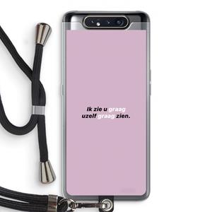 CaseCompany uzelf graag zien: Samsung Galaxy A80 Transparant Hoesje met koord
