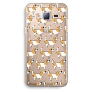CaseCompany Doggy: Samsung Galaxy J3 (2016) Transparant Hoesje