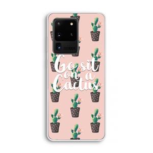 CaseCompany Cactus quote: Samsung Galaxy S20 Ultra Transparant Hoesje