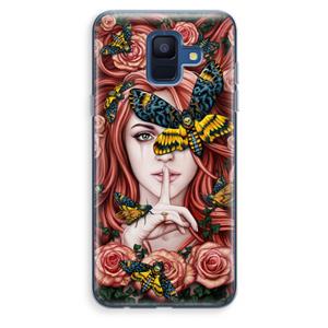 CaseCompany Lady Moth: Samsung Galaxy A6 (2018) Transparant Hoesje