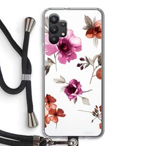 CaseCompany Geschilderde bloemen: Samsung Galaxy A32 5G Transparant Hoesje met koord