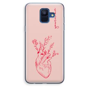 CaseCompany Blooming Heart: Samsung Galaxy A6 (2018) Transparant Hoesje