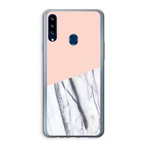 CaseCompany A touch of peach: Samsung Galaxy A20s Transparant Hoesje