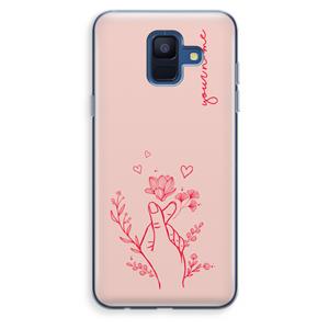 CaseCompany Giving Flowers: Samsung Galaxy A6 (2018) Transparant Hoesje
