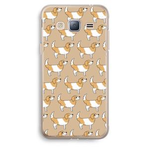 CaseCompany Doggy: Samsung Galaxy J3 (2016) Transparant Hoesje