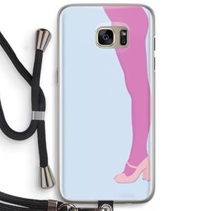CaseCompany Pink panty: Samsung Galaxy S7 Edge Transparant Hoesje met koord