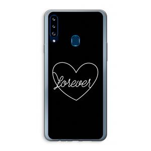 CaseCompany Forever heart black: Samsung Galaxy A20s Transparant Hoesje