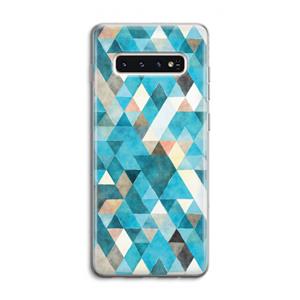 CaseCompany Gekleurde driehoekjes blauw: Samsung Galaxy S10 4G Transparant Hoesje