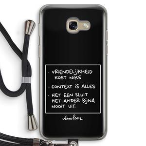 CaseCompany Mijn Motto's: Samsung Galaxy A5 (2017) Transparant Hoesje met koord